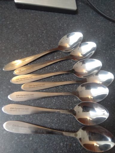 Logo engraved spoons