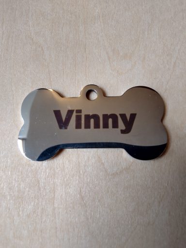 Stainless steel laser etched dog tag