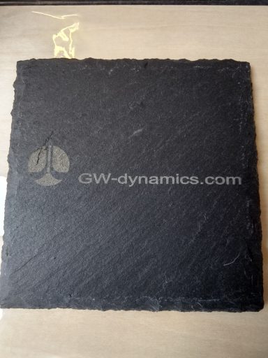 Slate drinks coaster with logo